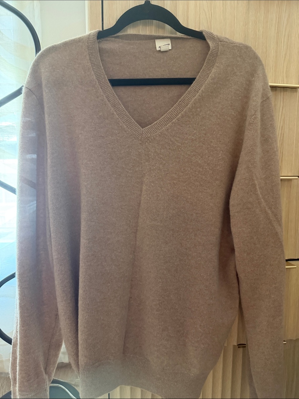 Men's V-Neck Sweater in Taupe - Classic Everyday Knit